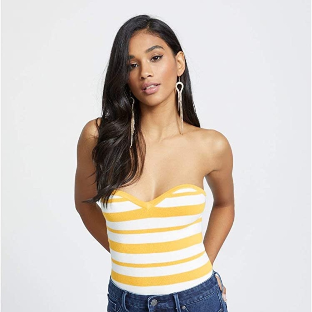 G by GUESS Women's Nala Strapless Stripe Top